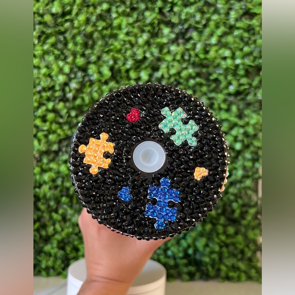 Autism mom full bling tumbler - Picture 3 of 4